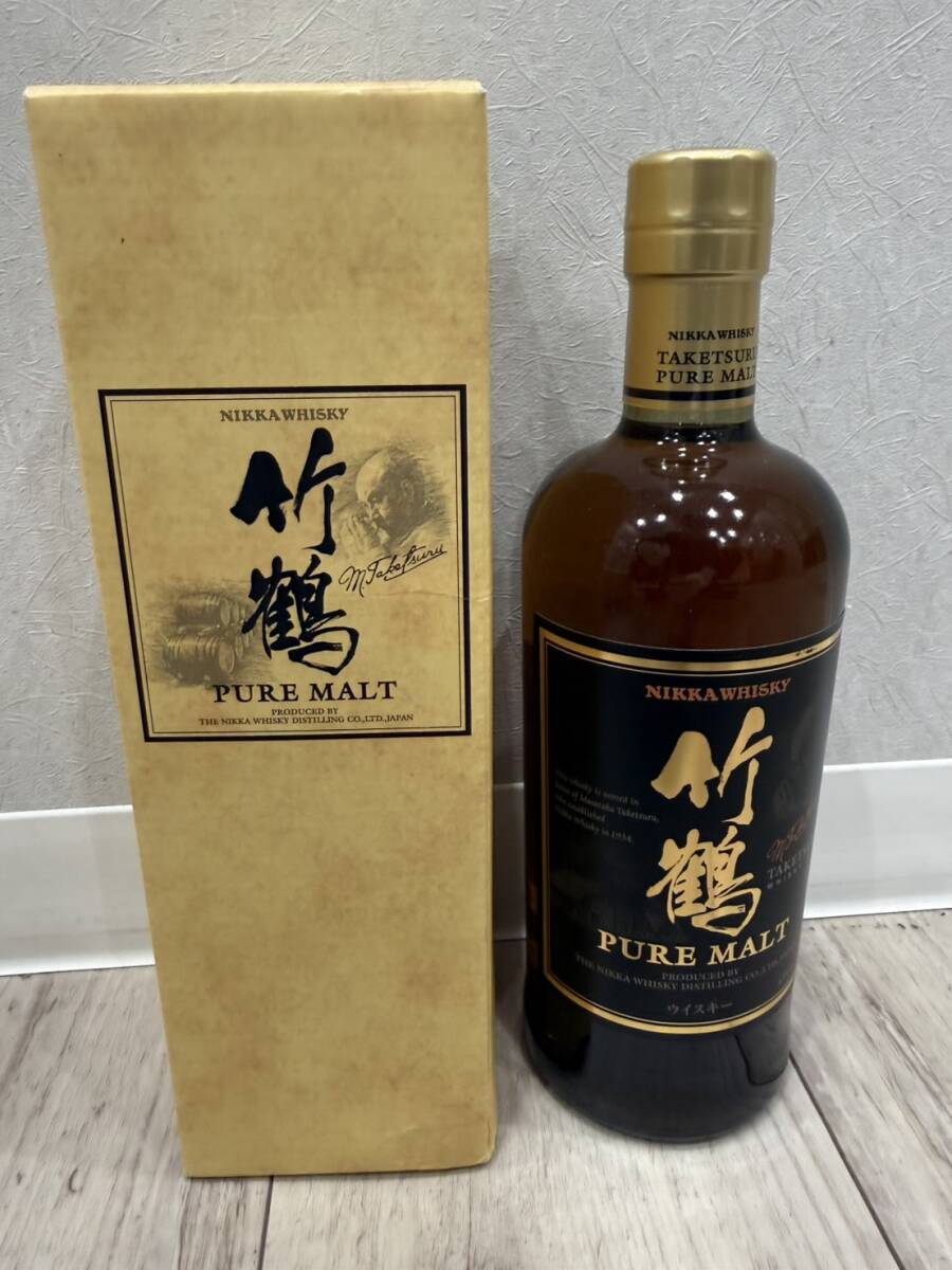 【FI2073】ニッカウイスキー 竹鶴 ピュアモルト 黒ラベル NIKKA WHISKY 箱入 700ml43% 国産ウイスキー未開栓　未使用品　現状品