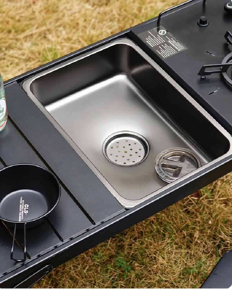 キャンプ IGT折りたたみテーブル用 1unit ステンレス製シンク アウトドア 料理に最適 軽量682g 深型36.5x25x10.3cm