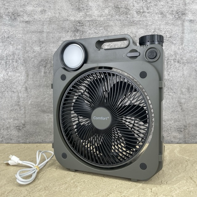 展示品 充電式薄型送風扇 【中古】動作保証 クマザキエイム Air Force Fan AF8-17G 充電式ファン モスグリーン / 516361在★3