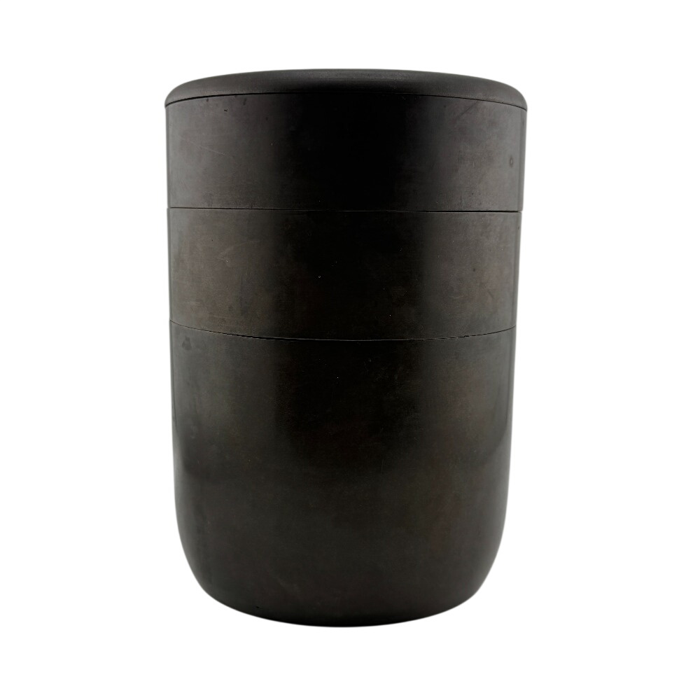 茶筒 中蓋 時代物 弁当箱 当時物 骨董品 金工美術 真鍮 食器 ブラウン ユニセックス