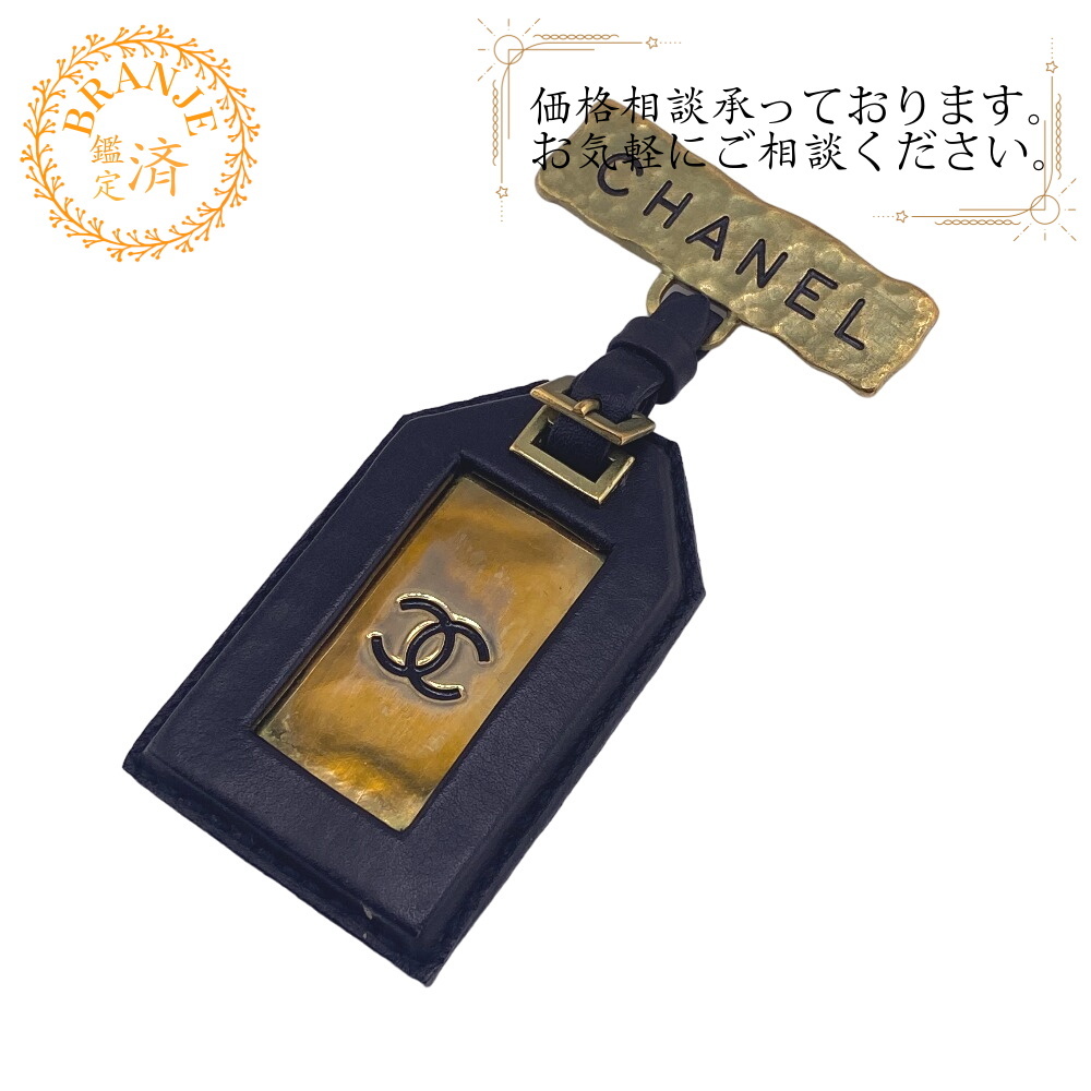 CHANEL シャネル ネームタグ 94P ココマーク ブローチ ブラック
