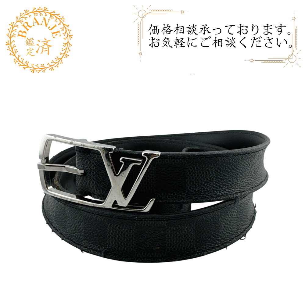LOUIS VUITTON ルイヴィトン M3057V サンチュール・ネオグラム ダミエグラフィット レザー ベルト ブラック メンズ