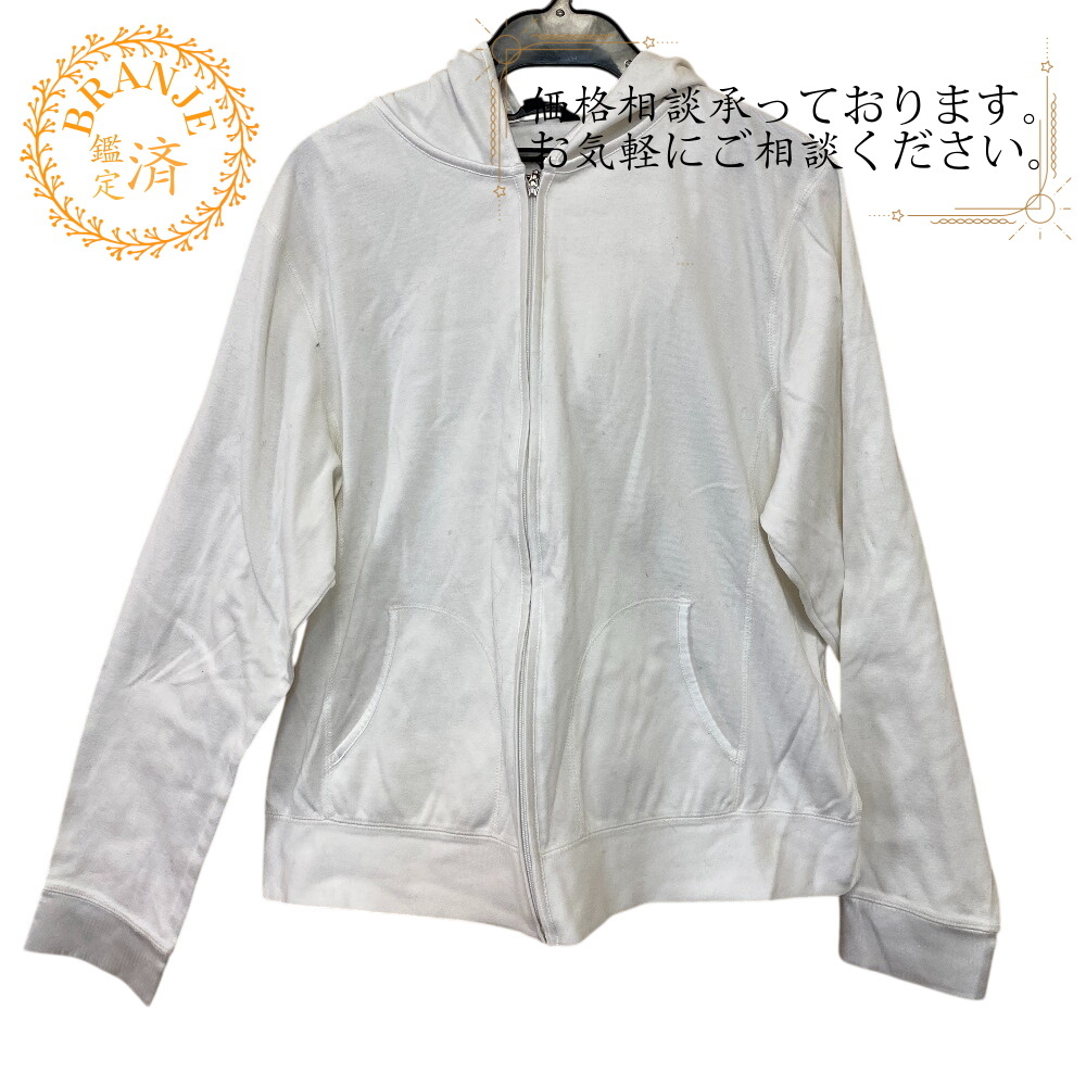 BURBERRY バーバリー ジップアップ コットン パーカー ホワイト レディース