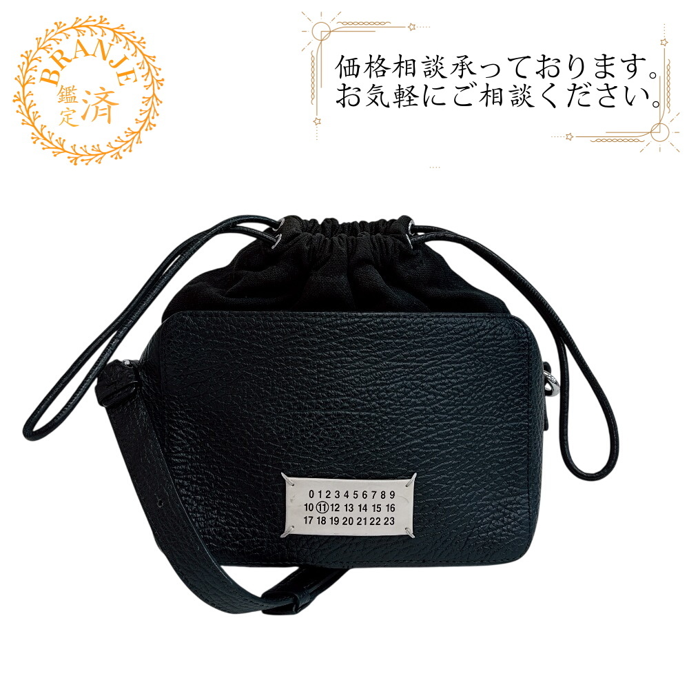 Maison Margiela メゾンマルジェラ カメラバッグ 5AC レザー ショルダーバッグ ブラック ユニセックス