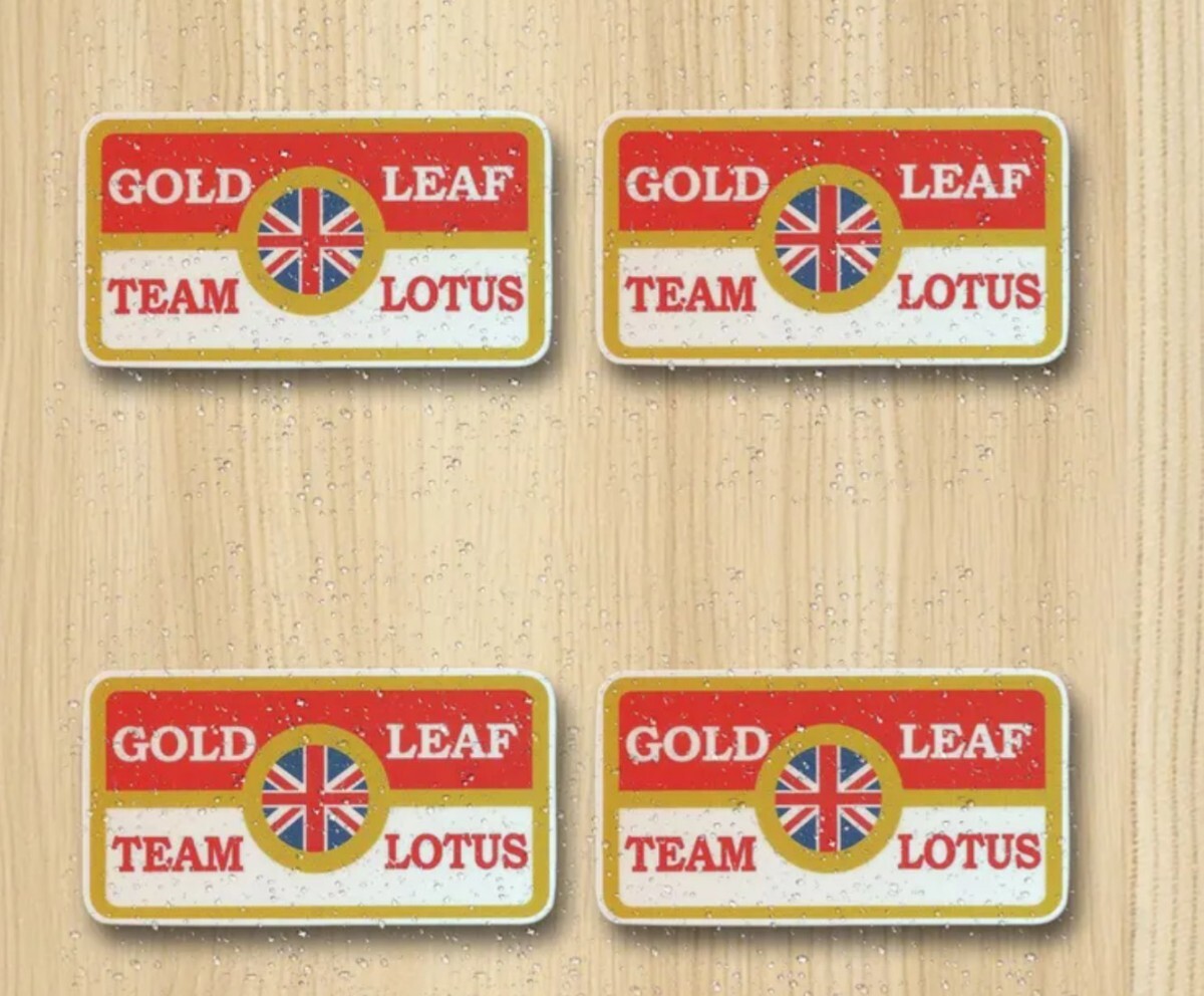 チーム ロータス LOTUS ゴールドリーフ GOLD LEAF ステッカー 4枚セット レーシングステッカー