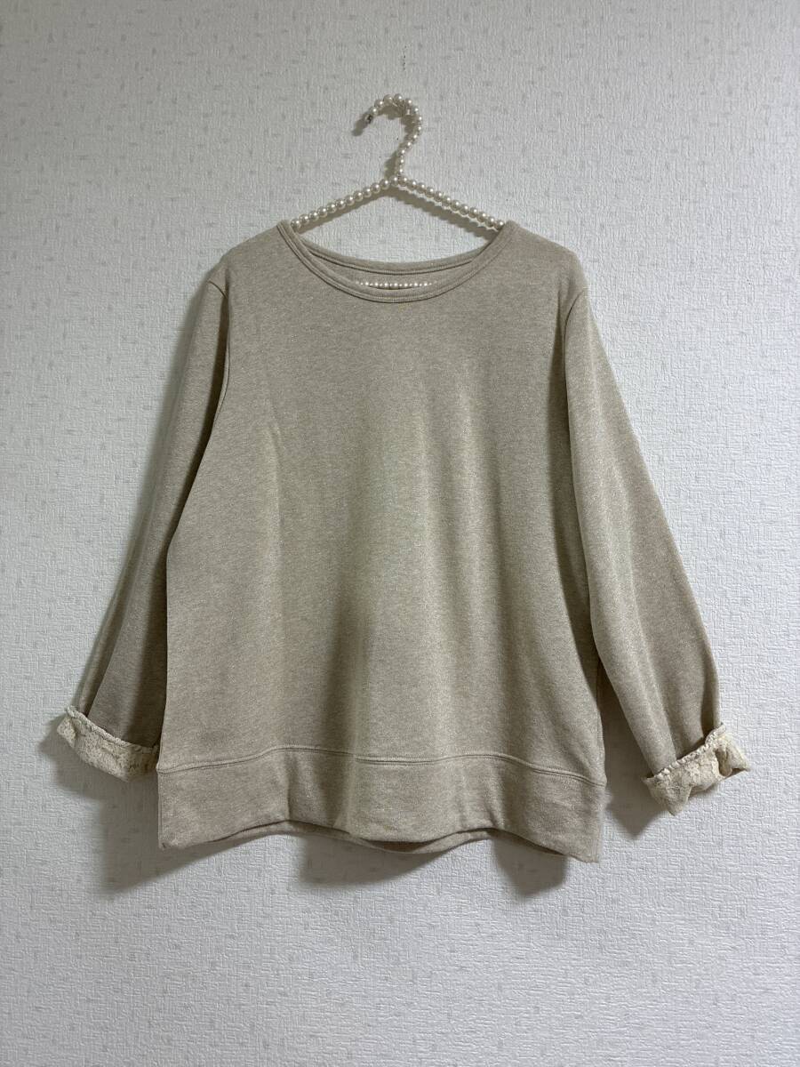 フランシュリッペ☆大きいサイズ3L☆袖口部分のレースが可愛いラメ入りのトップス☆美品