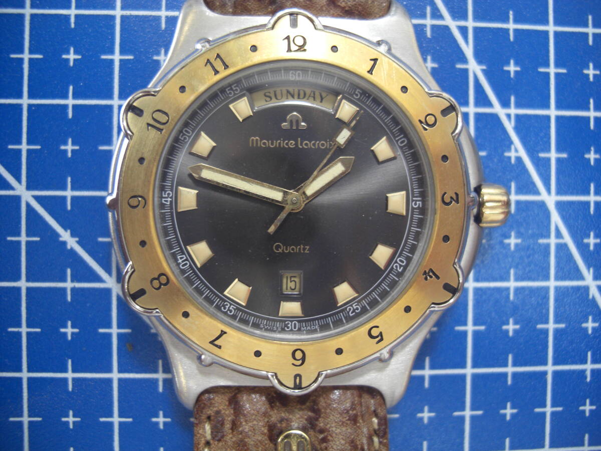 0234 希少品　Maurice Lacroix/モーリスラクロア 　デイデイト　200ｍ　メンズ　クオーツ腕時計