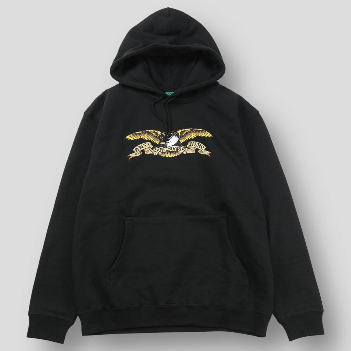 美品 ANTI HERO アンタイヒーロー Eagle Pullover Hoodie イーグルフーディー L ブラック スウェット プルオーバー パーカー メンズ