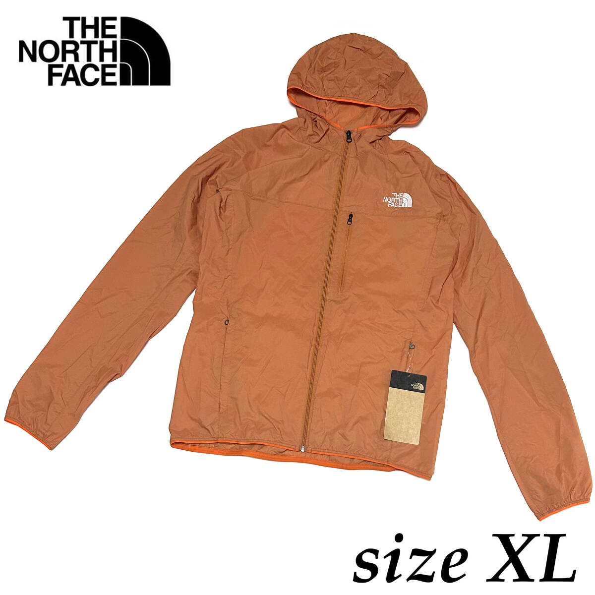 新品 XLサイズ ノースフェイス トレイル ライトフーディー オレンジ レッド 軽量 ナイロン ジャケット 登山 NP22510Z アウター フーディ