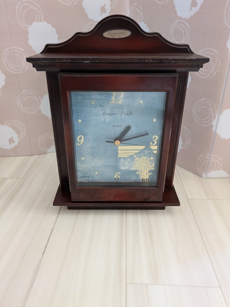 ☆Quartz☆Narimi☆置き時計☆アンティーク☆昭和レトロ☆木製☆インテリア☆ジャンク品☆札幌☆北海道☆