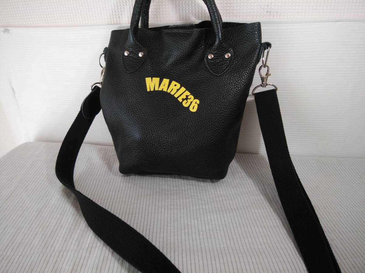 ★美品★6M4366D★ハンド＆ショルダーバッグ小さめ★ ブラック　ｍａｒｅｉｅｄ’ｏｒ　牛革　非常に綺麗です