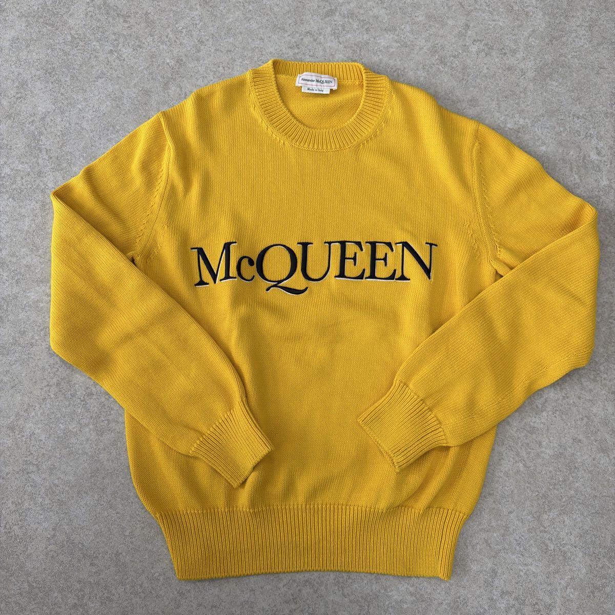 Alexander McQUEEN アレキサンダーマックイーン 刺繍 ニット イエロー イタリア製 ケリング