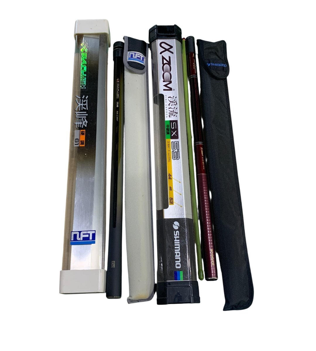 釣竿 2点 セット SHIMANO 渓流 SX 中硬 53 NFT 渓峰 硬調61 和竿 釣り 川釣り フィッシング