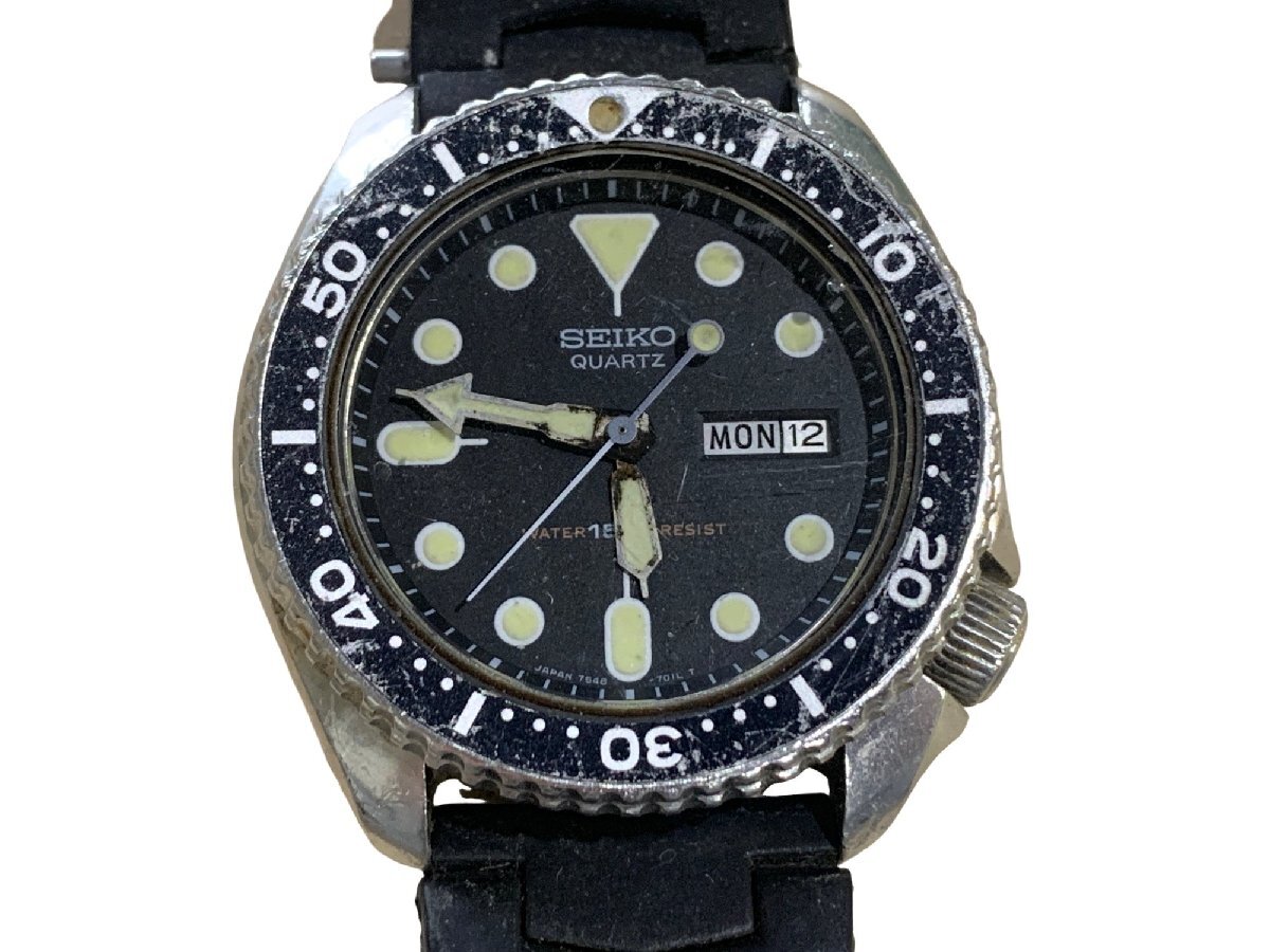 SEIKO セイコー 腕時計 7548-7000 ダイバー 150ｍ デイデイト QZ ブラック文字盤 メンズ腕時計