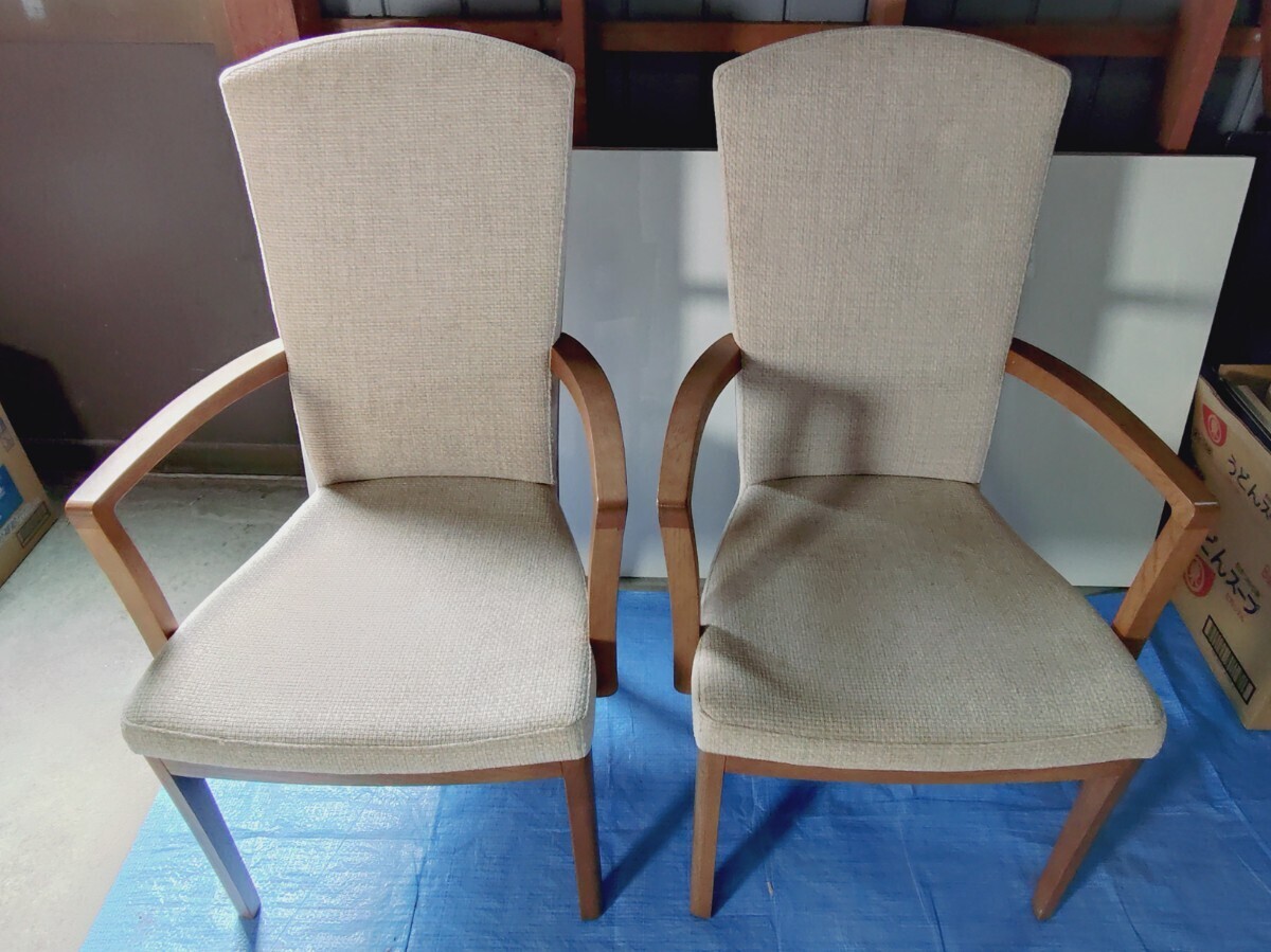 カリモク アームチェア CT7800H 2セット 布張り