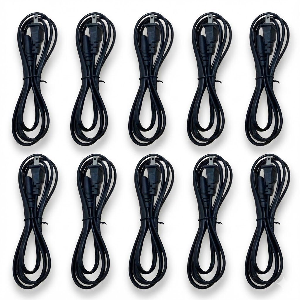 10本 メガネケーブル (1.5M) 2ピン 電源ケーブル メガネコード プリンタ― ゲーム機など