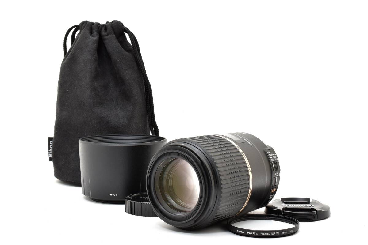 TAMRON タムロン 90mm F2.8 Di MACRO VC USD F004 Nikon ニコン ポーチ フード フィルター FRキャップ付