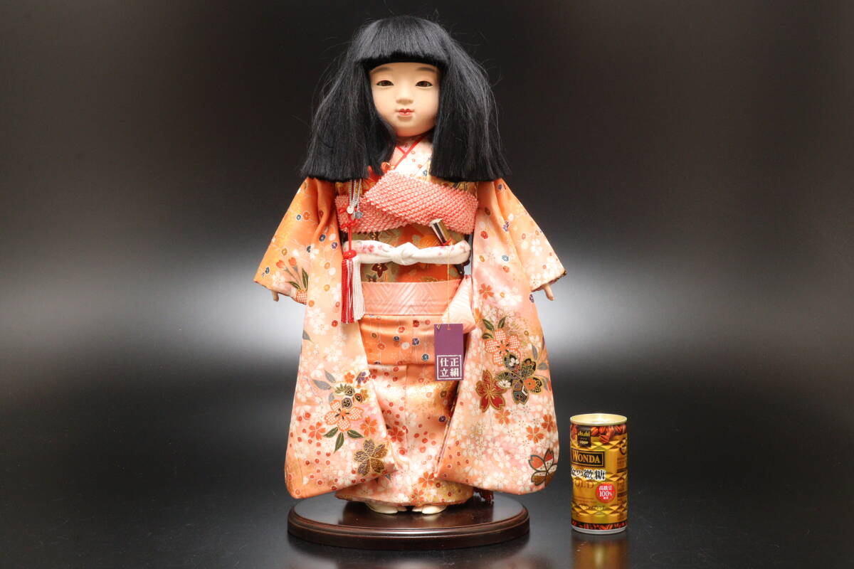 P 日本人形 市松人形 女の子 正絹仕立 高さ47.5cm