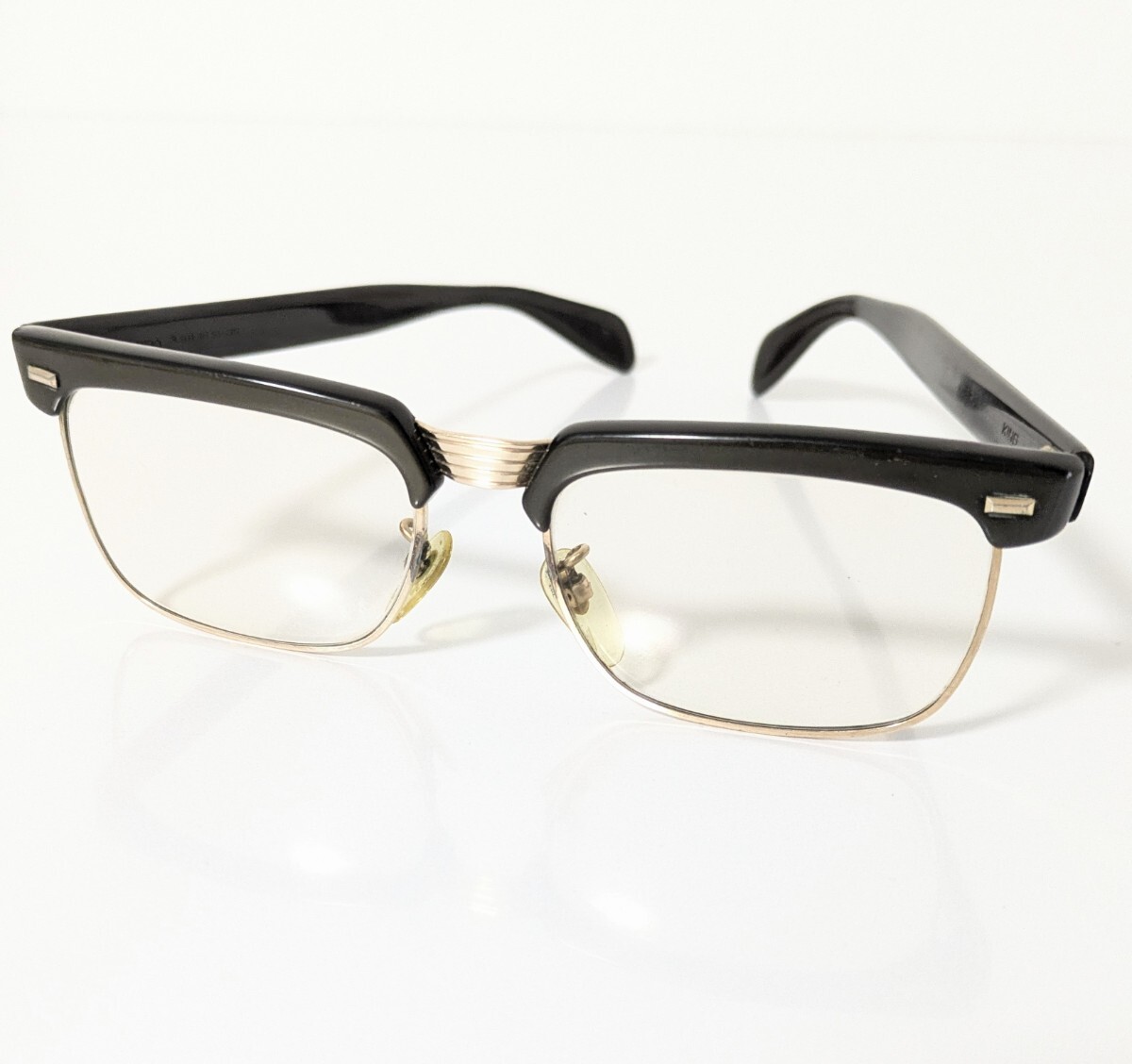 《ヴィンテージ》INDO サーモント 度入りメガネ ブロー　20/000刻印　高級メガネフレーム　チョコレート×ゴールドカラー　スペイン製　　