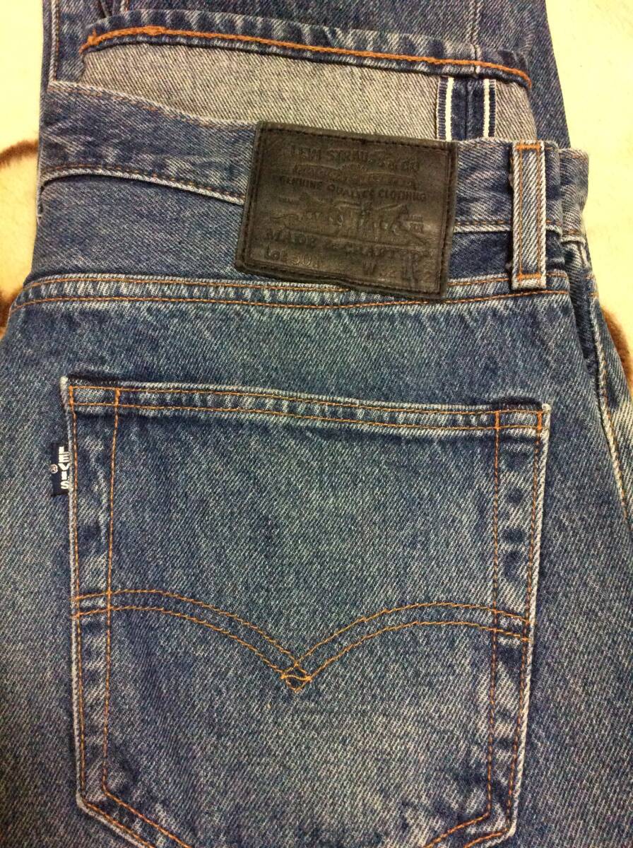 ◎　限定品　LEVIS　made & crafted　501　BIG-E　青白耳　革パッチ　濃紺　良い色落ち　美中古　　W32　トルコ製メイドアンドクラフテッド