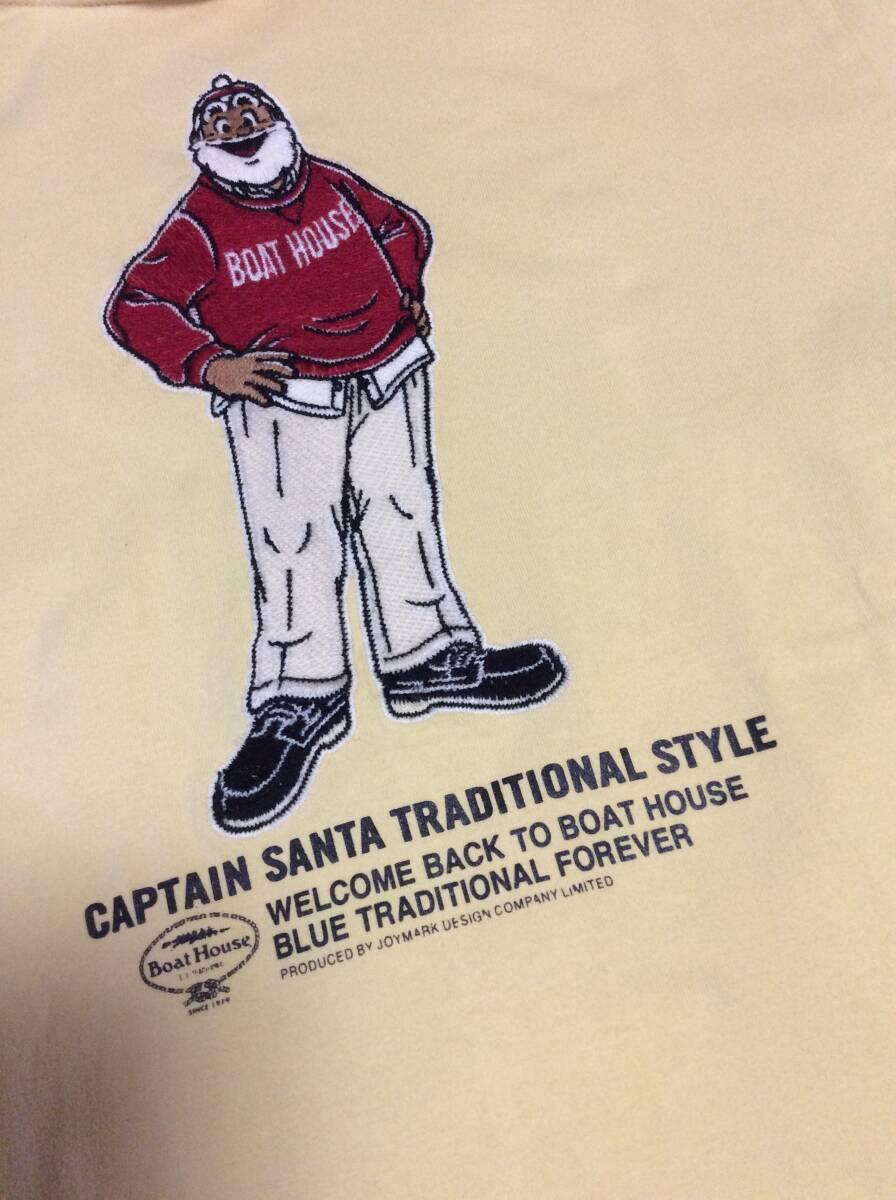 ◎　キャプテンサンタ　ボートハウスししゅう　2面　前後デコ　ロングスリーブ　Tシャツ　ロンT　サイズS　中古　　発送320円～定形外郵便