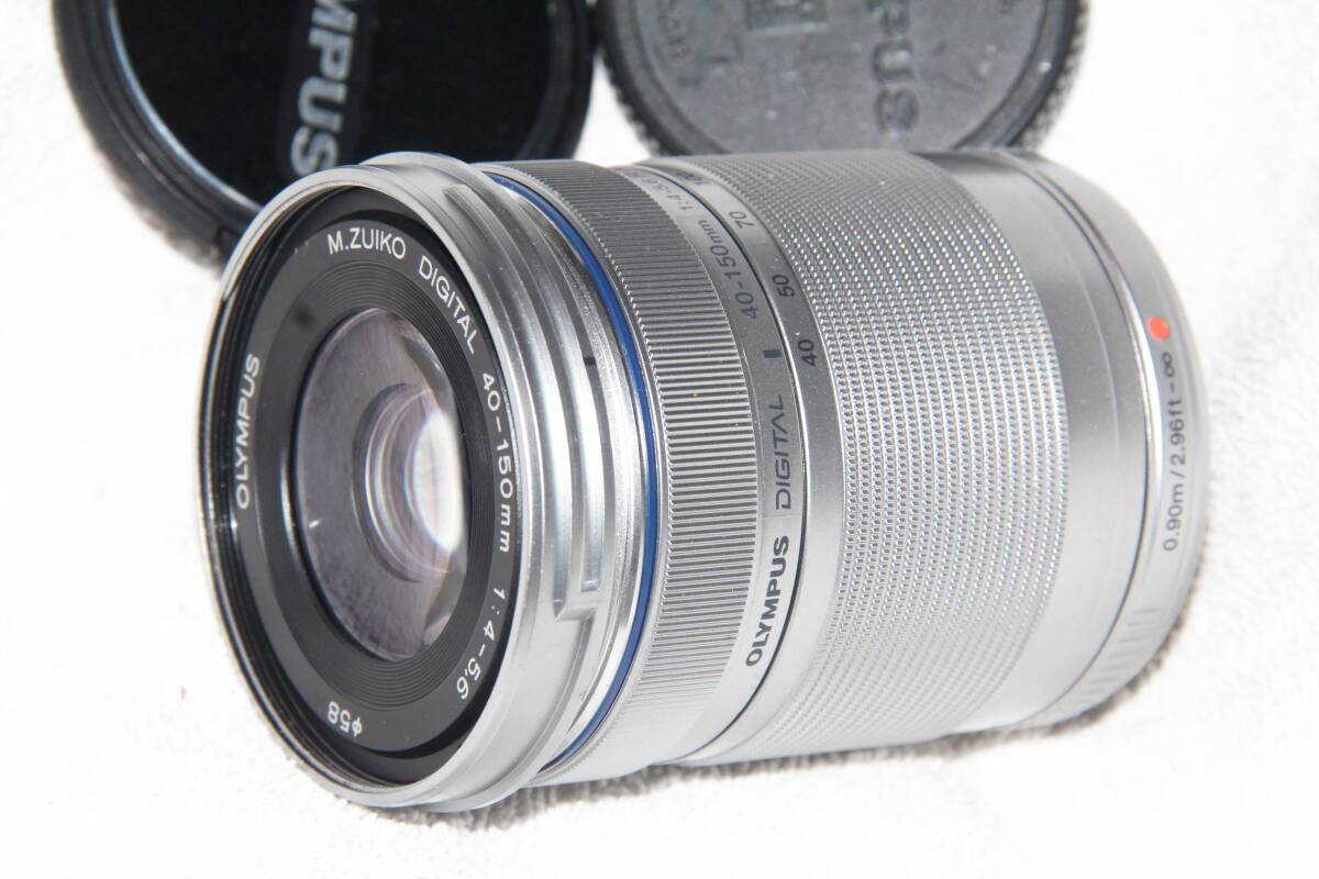 オリンパス OLYMPUS ズイコー M.ZUIKO DIGITAL ED 40-150ｍｍ F4-5.6 R MSC シルバー 美品