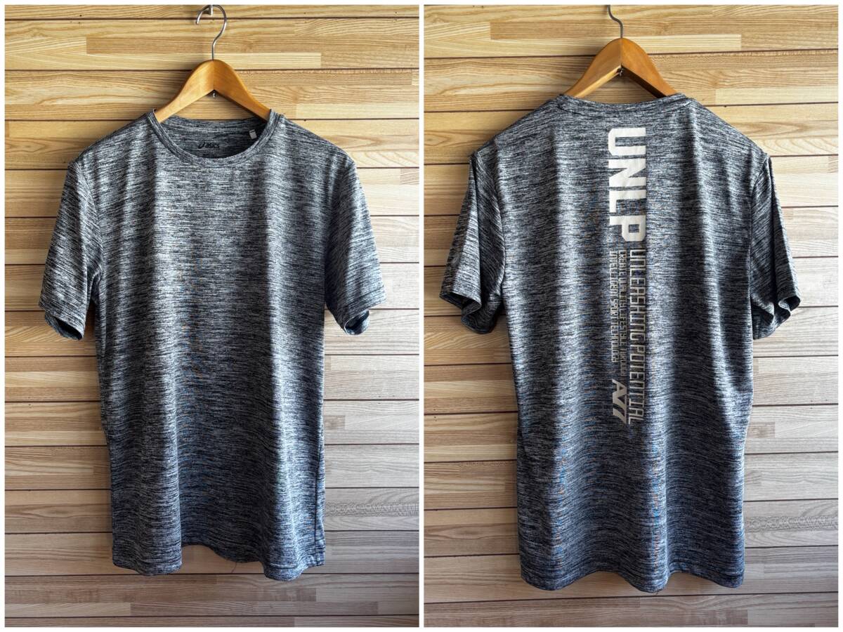 #セール★大きい サイズ XL★ASICS アシックス 半袖 シャツ Tシャツ A77 ダークグレー グレー 灰★トレーニング ランニング ウォーキング