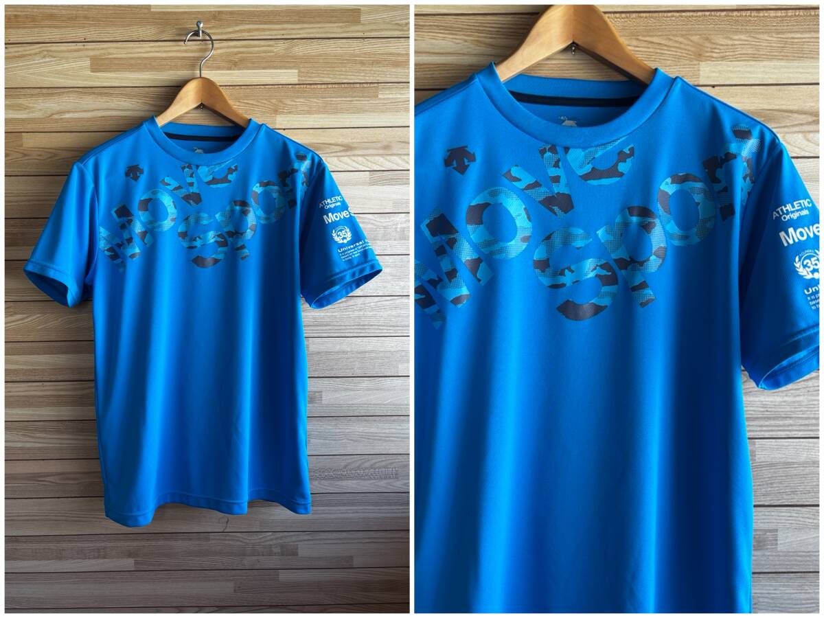 #セール★サイズ 小さめ O XL★Lくらい★訳あり★DESCENTE デサント MOVE SPORT ムーブスポーツ 半袖 シャツ Tシャツ 春夏 春 夏 ブルー
