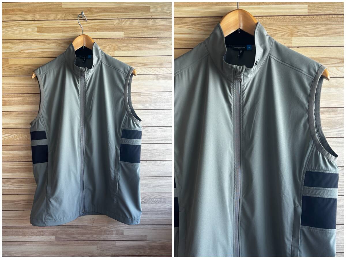 #セール★サイズ L★J.LINDEBERG Jリンドバーグ ジップ ベスト 薄手 ゴルフ ゴルフウェア★春夏 春 夏 秋 半袖 シャツ ポロシャツ