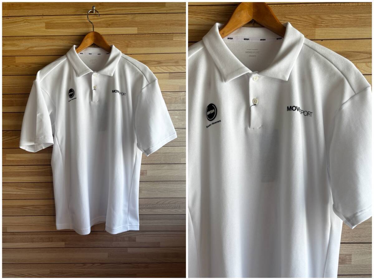 #大きい サイズ XO 3L★未使用★DESCENTE デサント MOVE SPORT ムーブスポーツ 半袖 シャツ ポロシャツ ホワイト 白★クーリング機能 -3℃
