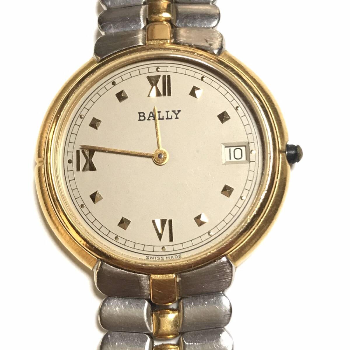 【動画あり】BALLY バリー クォーツ デイト スイス製 ムーブメント 電池交換済 稼働品 57832 部品取り 602-1⑨