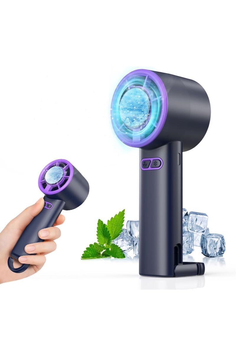 ハンディファン 強力 携帯扇風機 【2025革新型・瞬間冷却プレート】 5段階風量調整 Type-C対応 USB急速充電 ハンディ扇風機 静音 