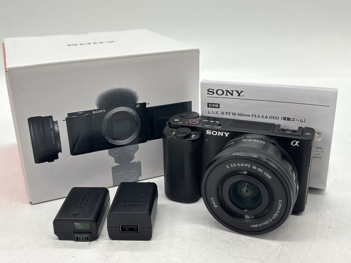 SONY ソニー ZV-E10 4K レンズ E 3.5-5.6/PZ 16-50 OSS 0.25m/0.82ft-0.30m/0.98ft 本体 箱付き