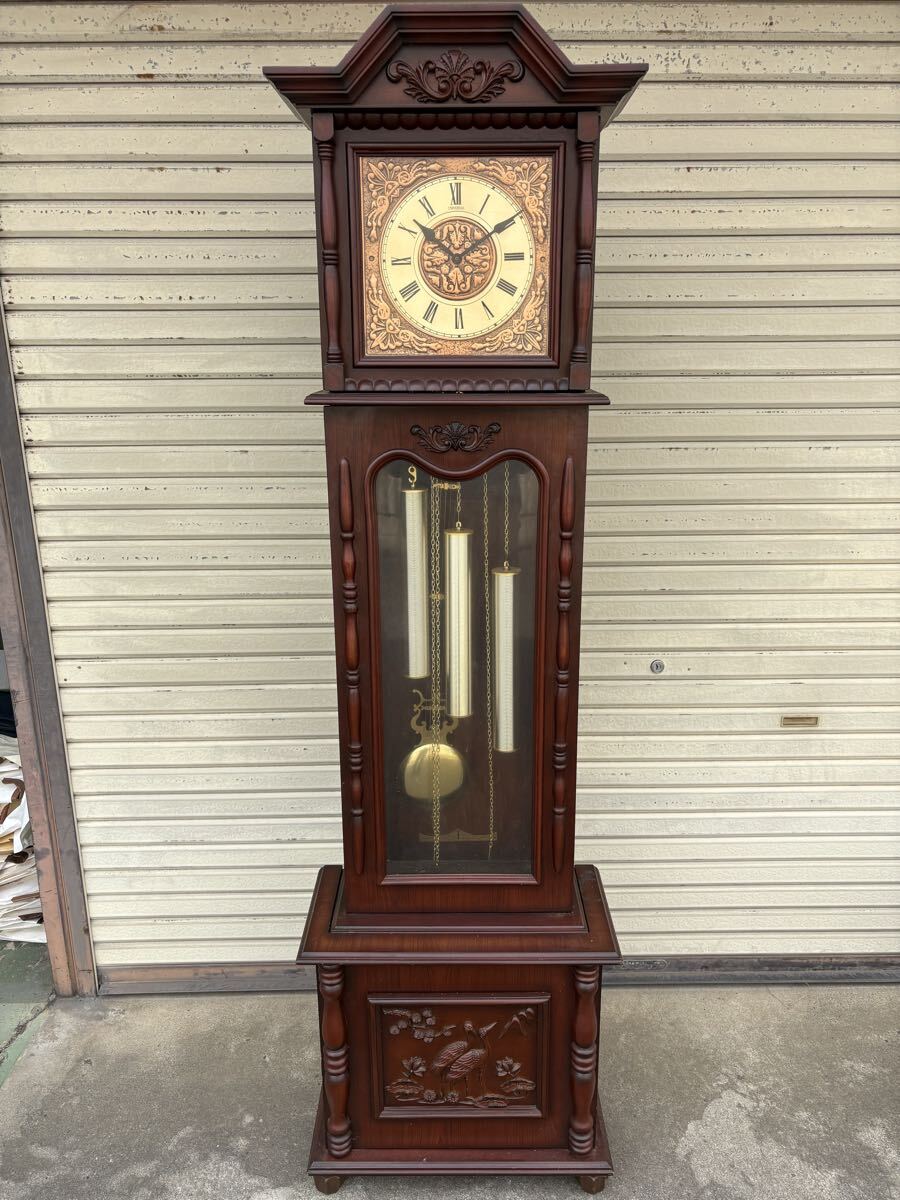 UNIVERSAL ユニバーサル 柱時計 振り子時計 置時計 木製 昭和レトロ アンティーク レトロ 振り子 直接引き取り限定