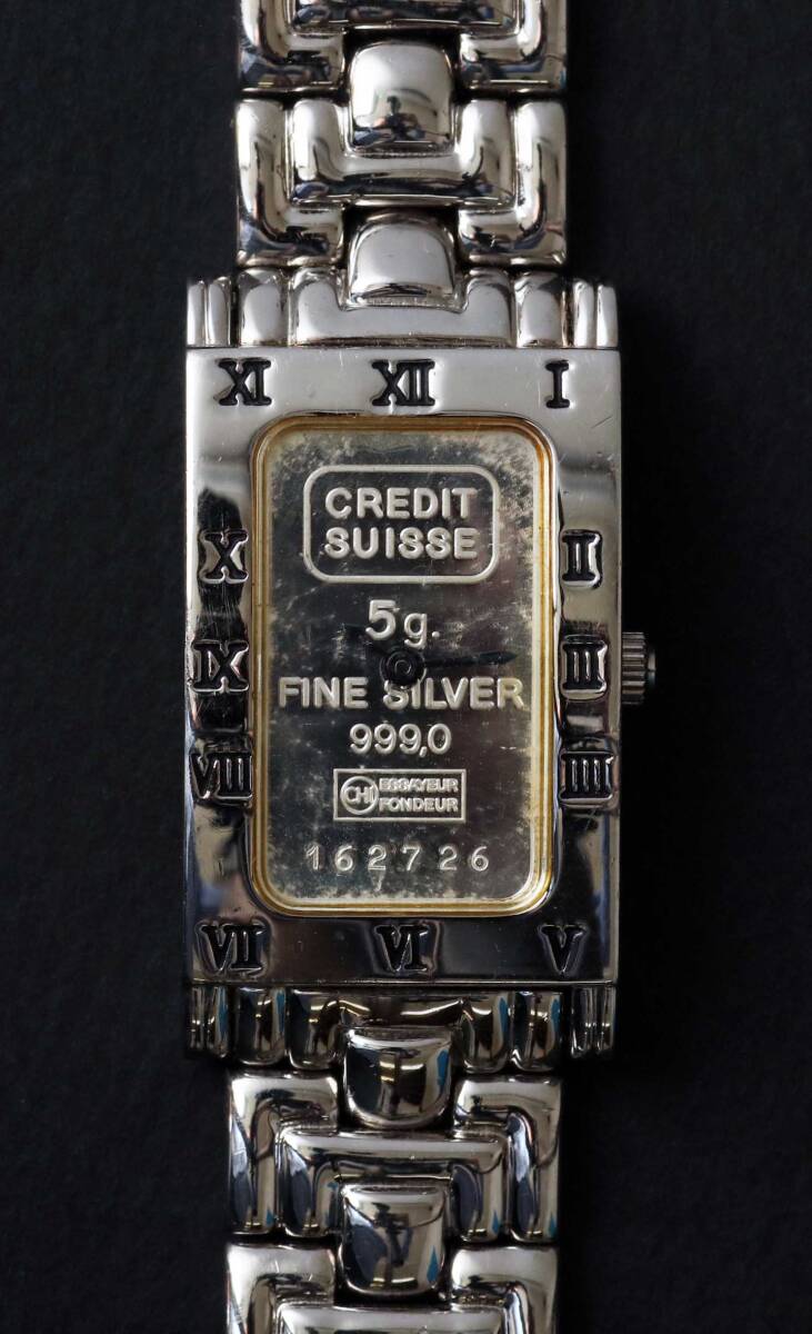 CREDIT SUISSE FINE SILVER 999.0インゴット　ヴィンテージ腕時計