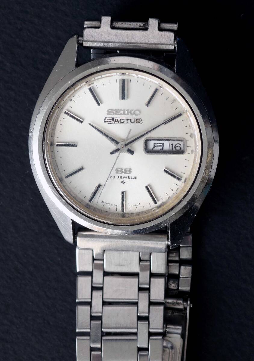 SEIKO 5ACTUS 6106-7480　自動巻き　白文字盤
