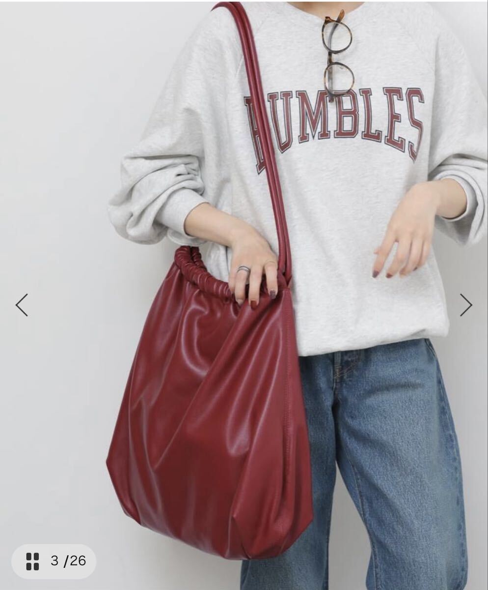 美品！BRIE LEON ブリーレオン　Alma ショルダーバッグ レッド トートバッグ ワインレッド　