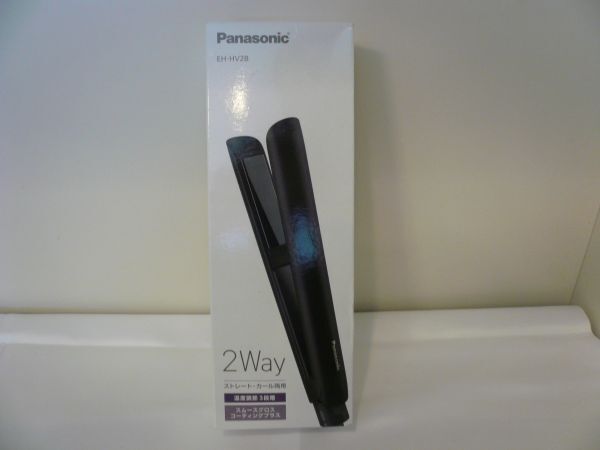 (M46210)未開封・未使用 Panasonic EH-HV2B-K コンパクト ストレート・カール 両用アイロン スムースグロス パナソニック