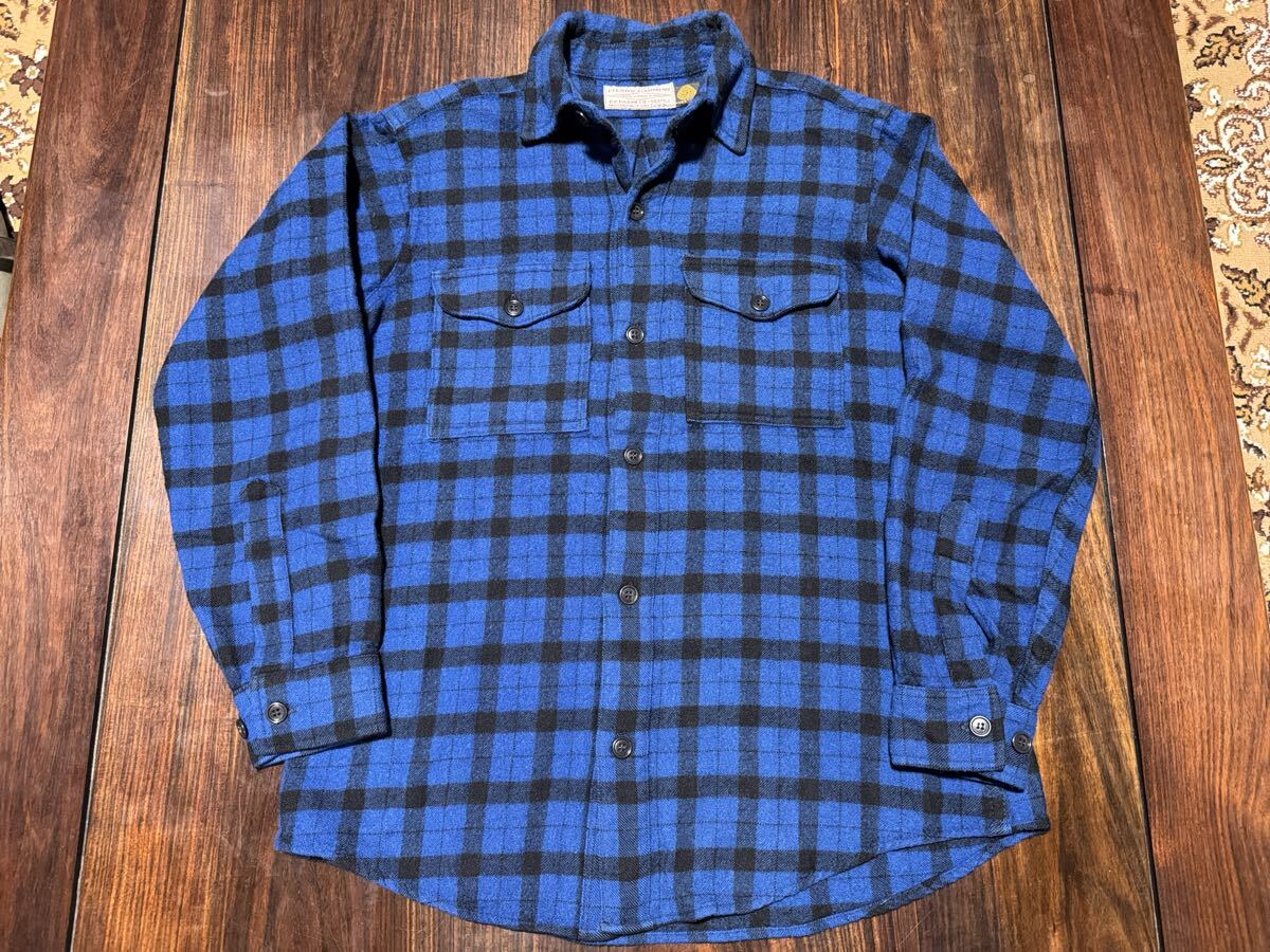 希少 80s FILSON フィルソン ウール シャツ ブルー ブラック 検 ネルシャツ アラスカン ガイド シャツ マッキーノ クルーザー