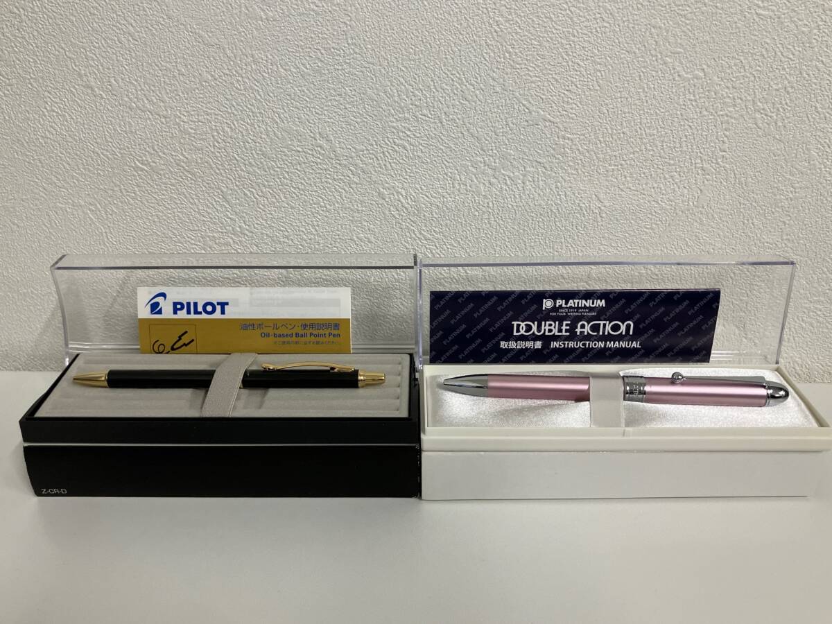 【2点おまとめ】PILOT Cavalier パイロット キャバリエ ボールペン／PLATINUM DOUBLE 3 ACTION プラチナ ダブル 3 アクション 中古品