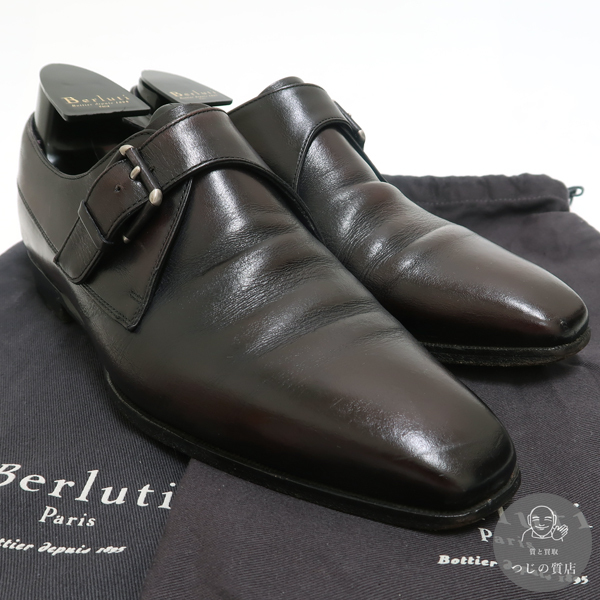 BERLUTI シングルモンク ストラップ レザーシューズ シューキーパー 布袋付 質屋m