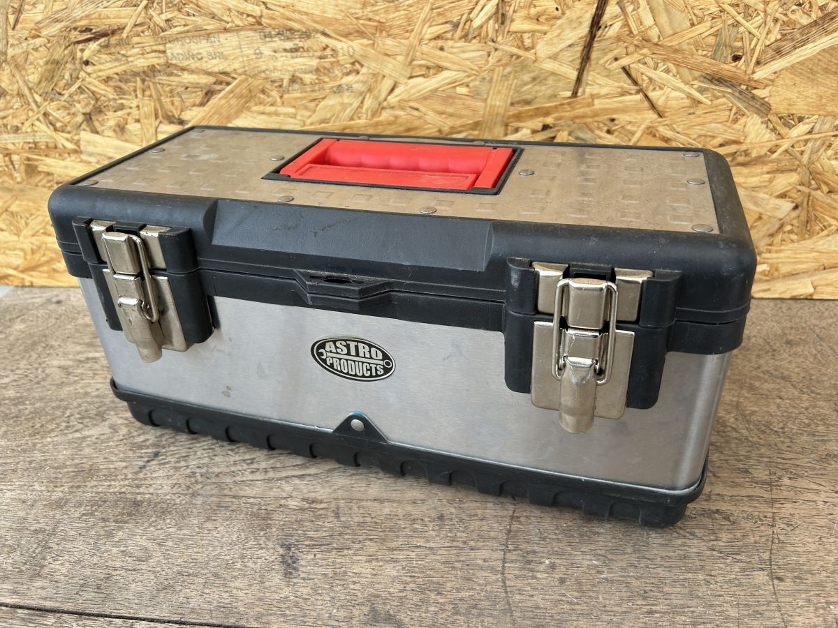 管壱C アストロプロダクツ 工具箱 外寸38×18×18㎝ ハードケース ツールボックス 引退引き上げ品 頑丈持ち手つき 収納 DIY整備