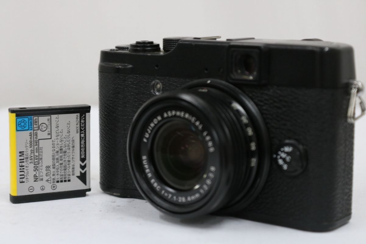 【返品保証】 フジフィルム Fujifilm X10 ブラック バッテリー付き コンパクトデジタルカメラ e10215