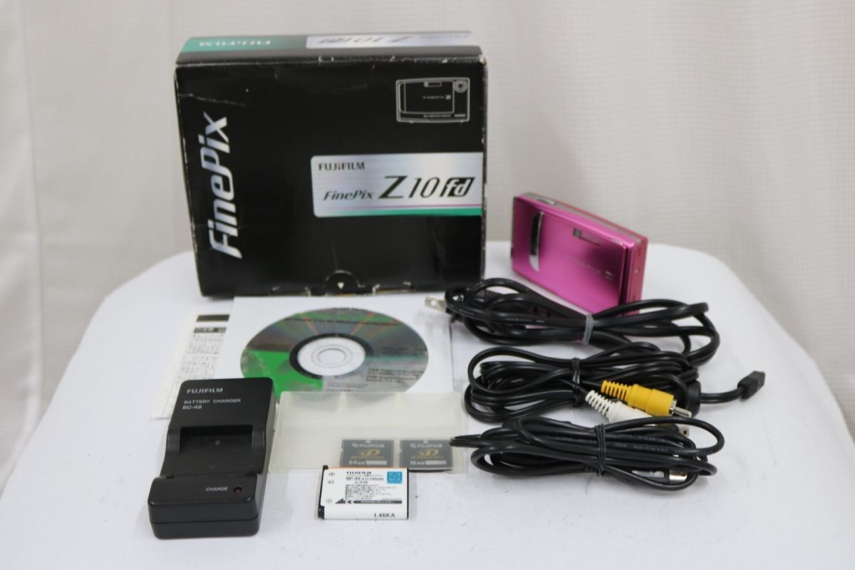 【返品保証】 【元箱付き】フジフィルム Fujifilm FINEPIX Z10 fd ピンク 3x 付属品多数 コンパクトデジタルカメラ e10205