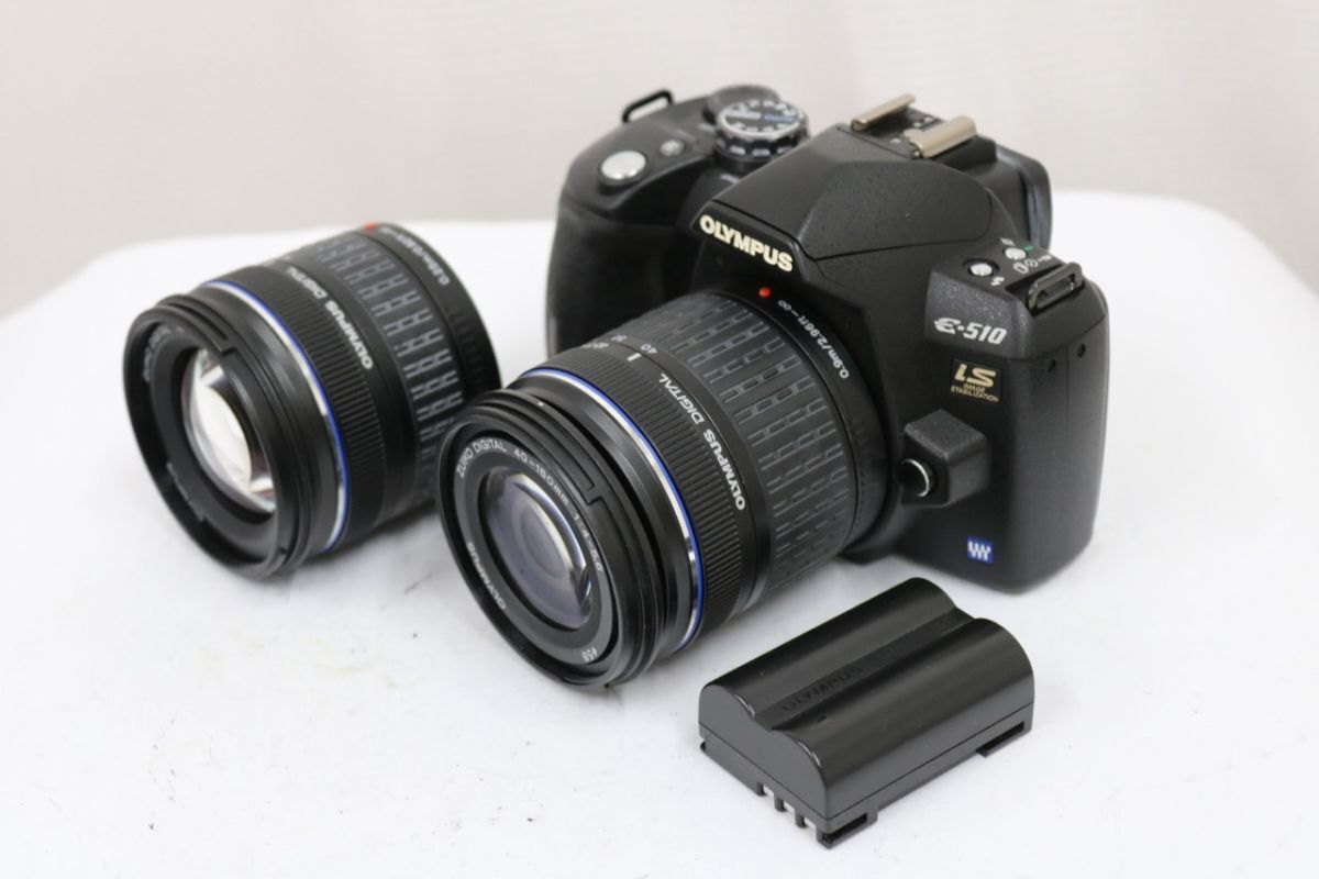 【返品保証】 オリンパス E-510 ZUIKO DIGITAL 14-42mm F3.5-5.6 40-150mm F4-5.6 e10200