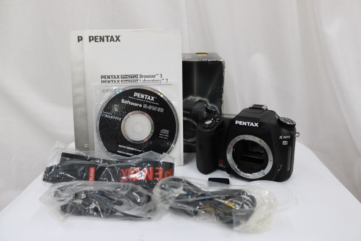 【返品保証】 【元箱付き】ペンタックス Pentax K100 D SR 付属品多数 ボディ e11392