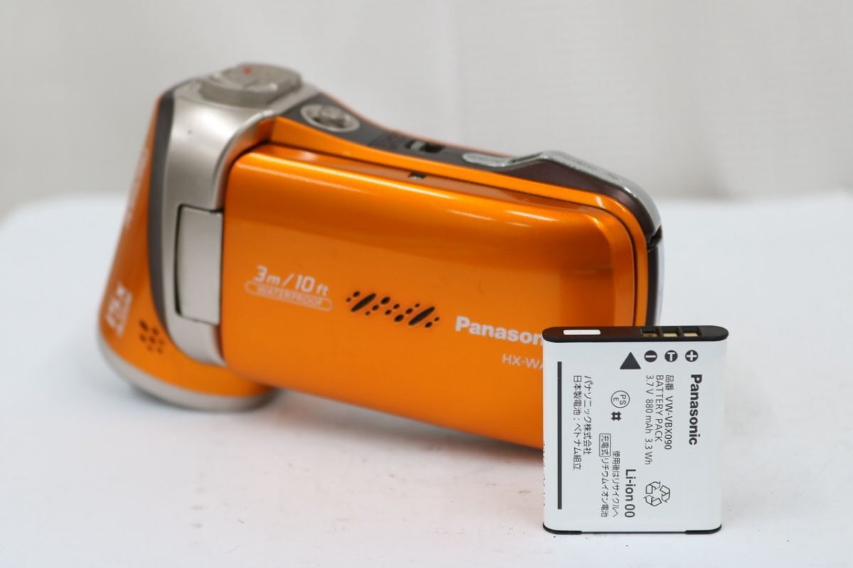 【返品保証】 パナソニック Panasonic HX-WA2 15x オレンジ バッテリー付き ビデオカメラ e11386