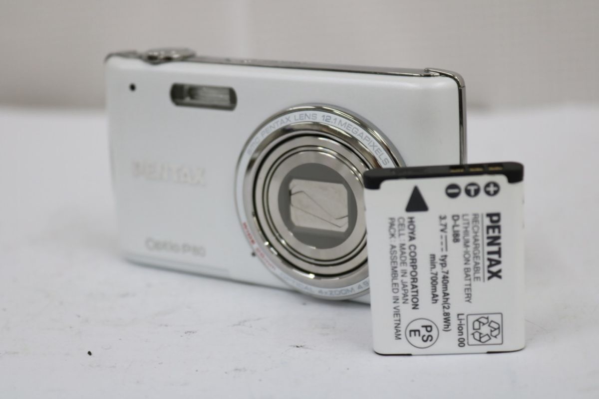 【返品保証】 ペンタックス Pentax Optio P80 ホワイト 4x バッテリー付き コンパクトデジタルカメラ e11355