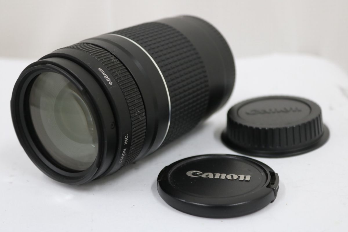 【返品保証】 キャノン Canon EF 75-300mm F4-5.6 III 前後キャップ付き レンズ e11333
