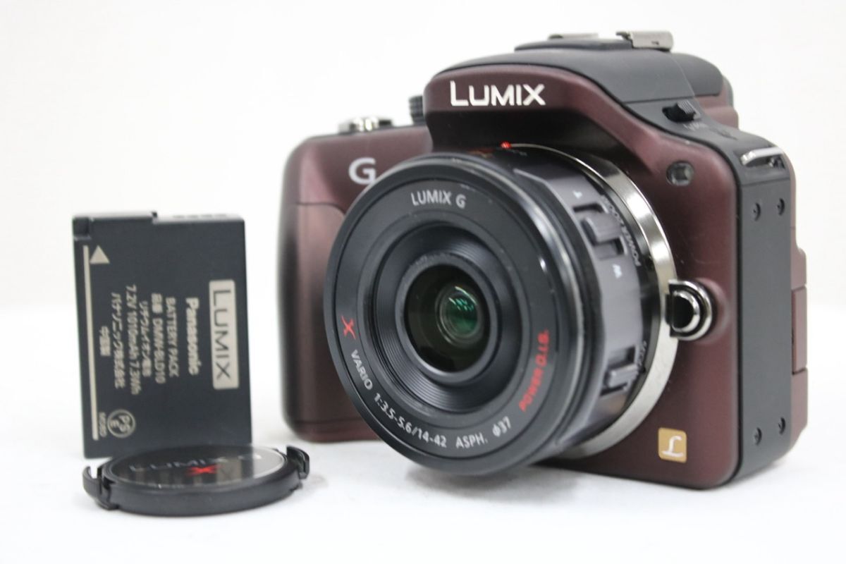 【返品保証】 パナソニック Panasonic LUMIX DMC-G3 ブラウン VARIO 14-42mm F3.5-5.6 ASPH ミラーレス一眼 e10393
